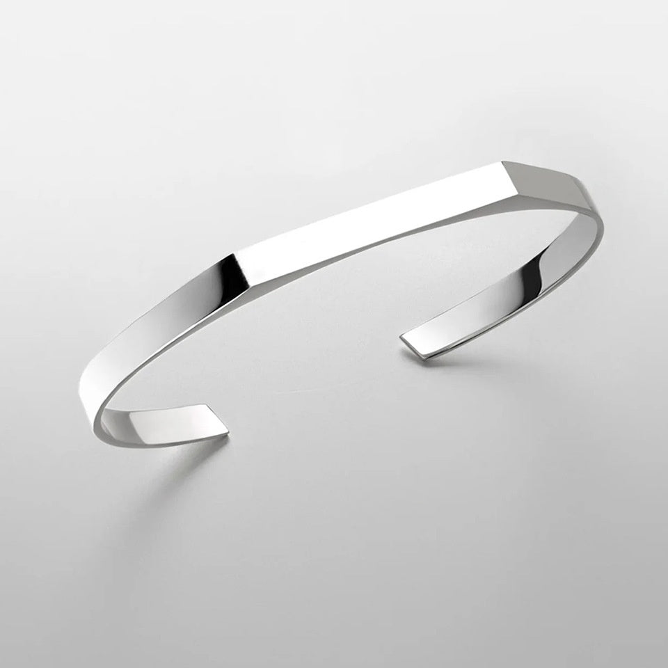 RECTANGLE CUFF BRACELET - SILVER