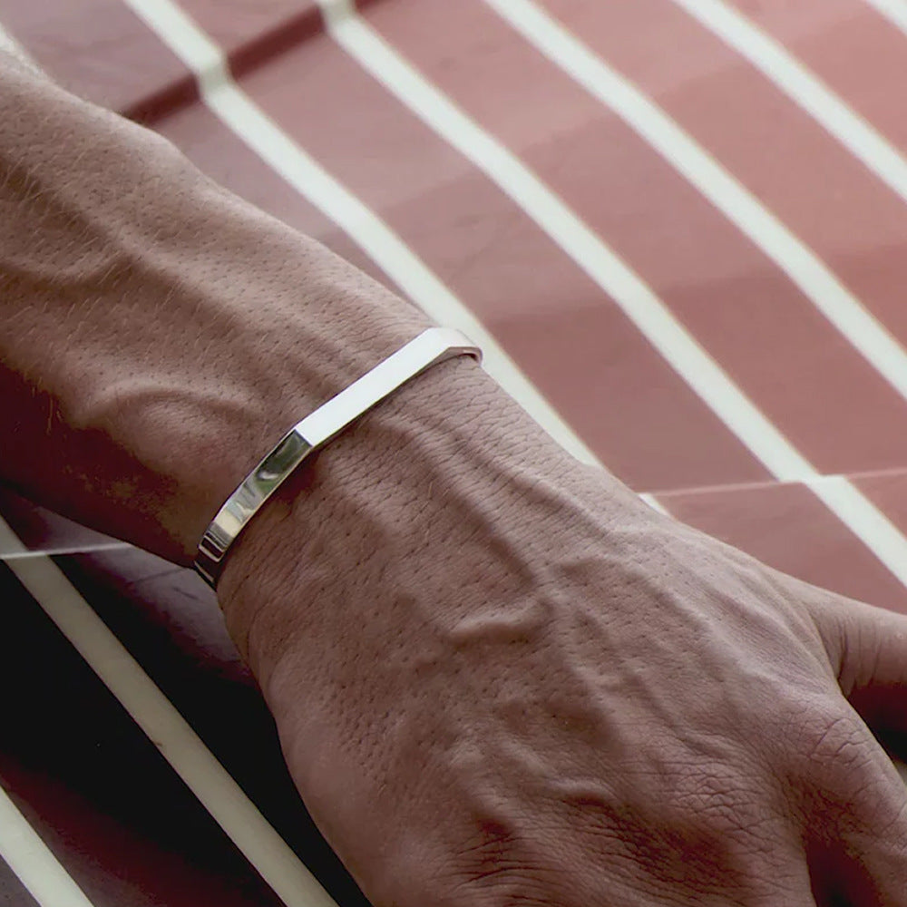 RECTANGLE CUFF BRACELET - SILVER