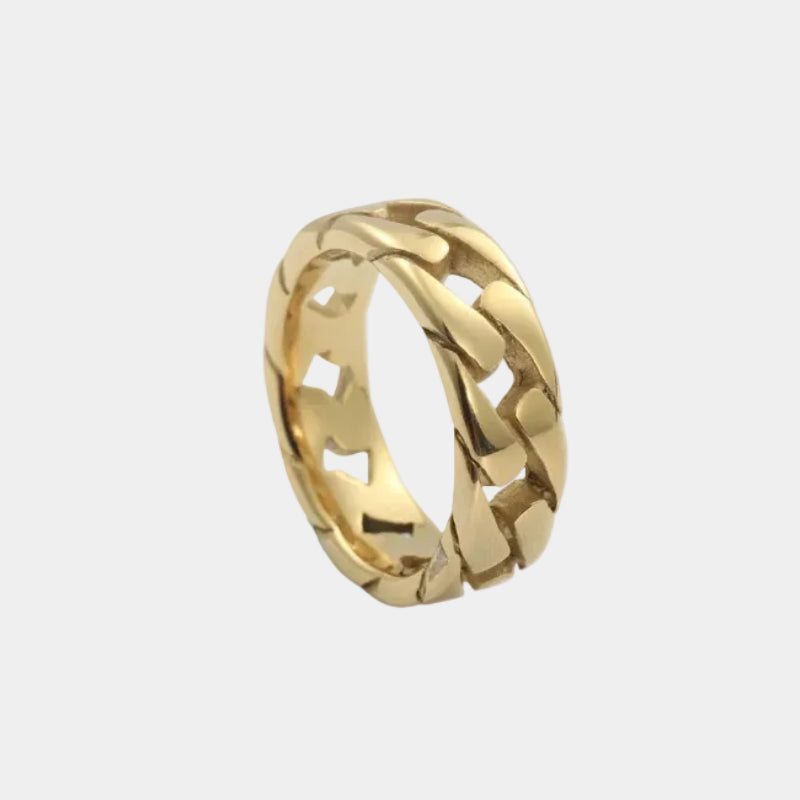 BOUJISPHERE - FLAT LINK CHAIN RING - GOLD