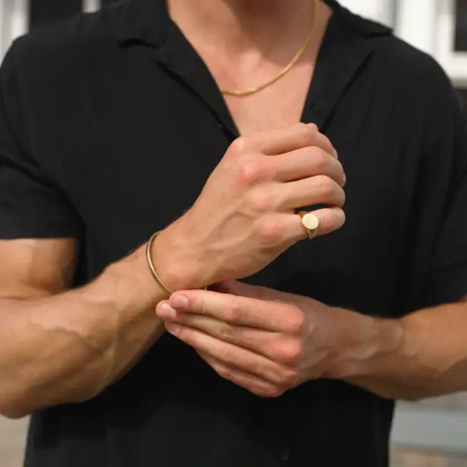 ROUND SIGNET RING - GOLD