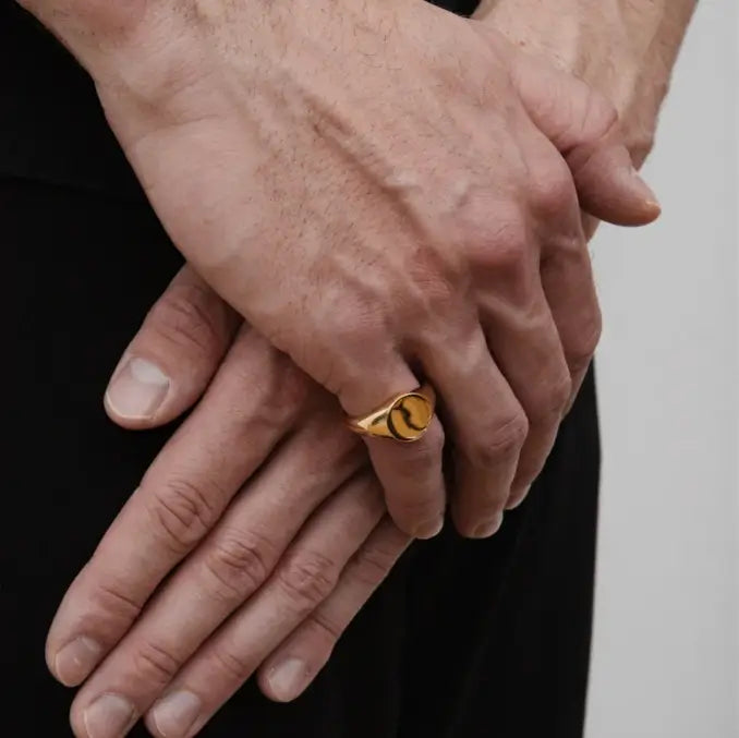 ROUND SIGNET RING - GOLD