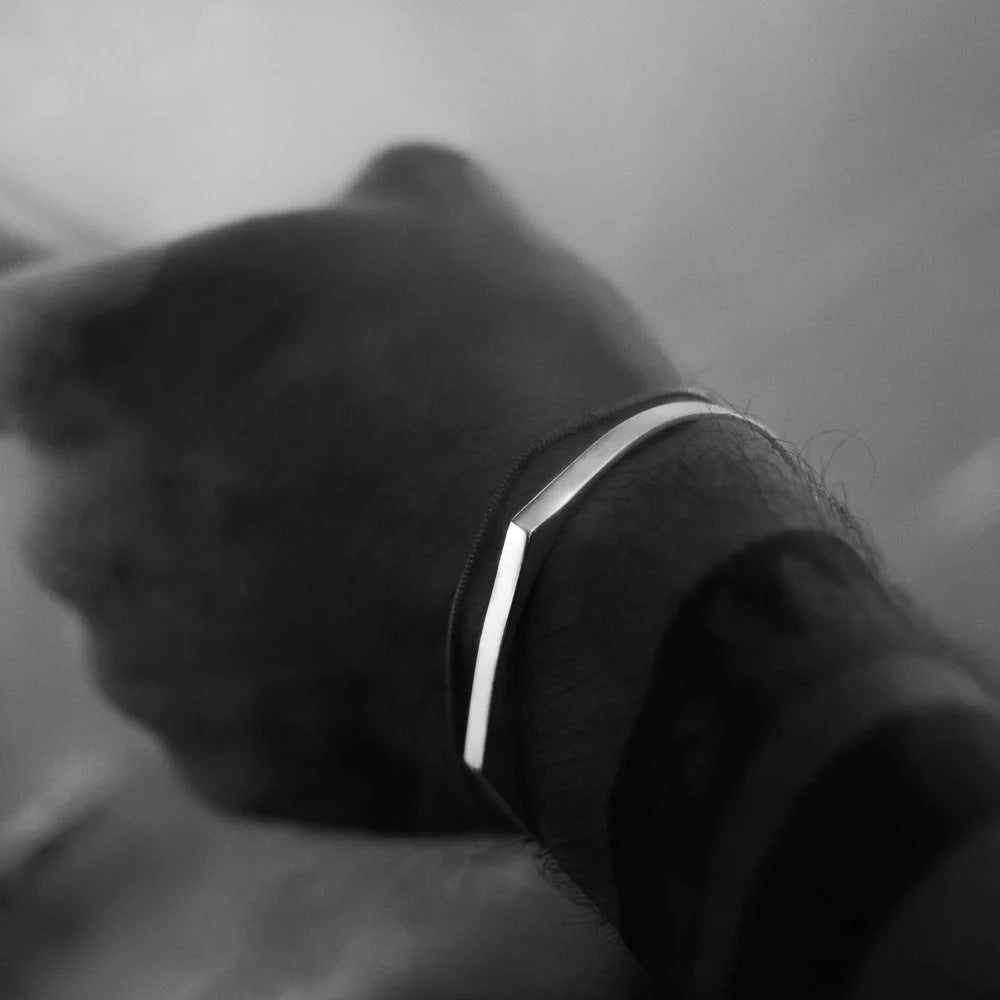 RECTANGLE CUFF BRACELET - SILVER