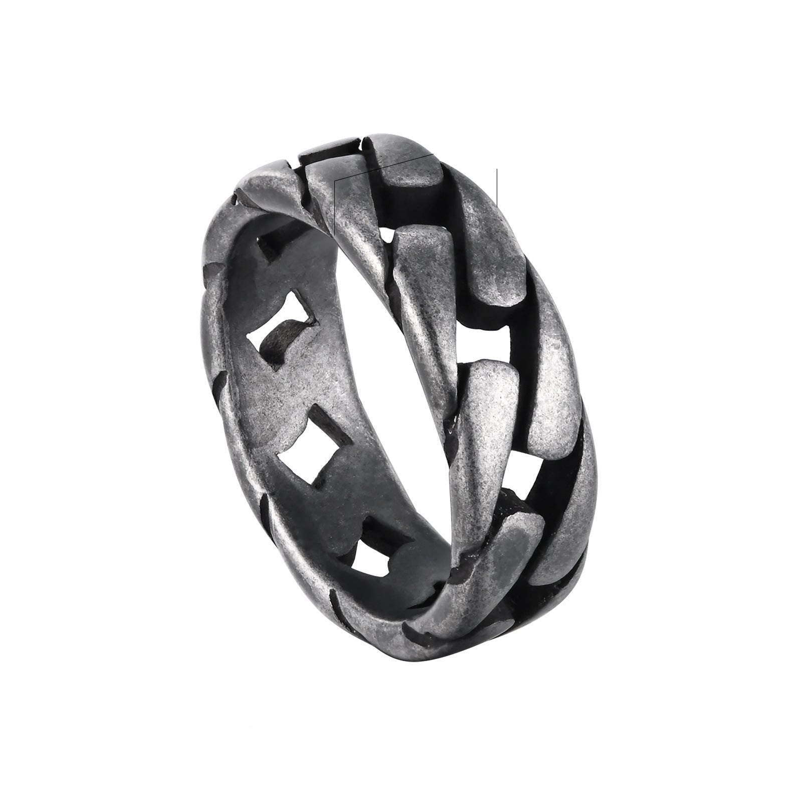 FLAT LINK CHAIN RING - GRAY