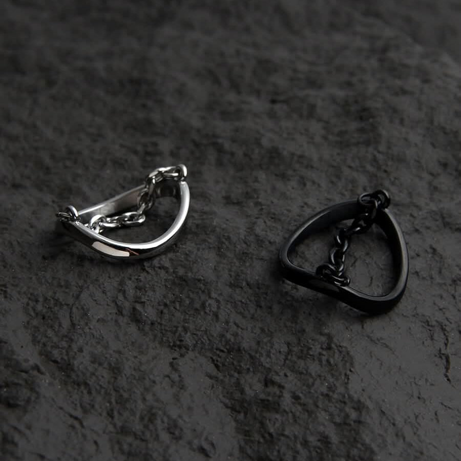 DOUBLE LAYER RING - BLACK - Boujisphere