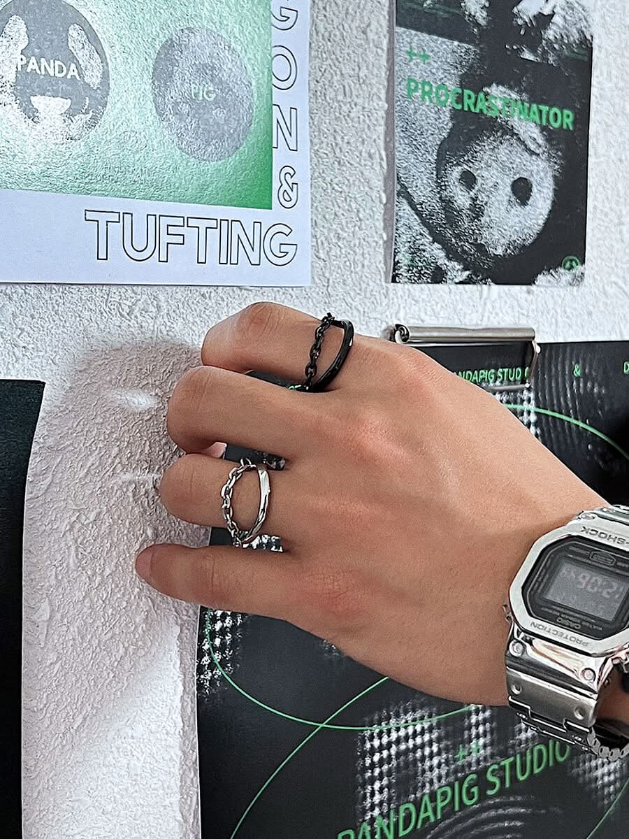 DOUBLE LAYER RING - SILVER - Boujisphere