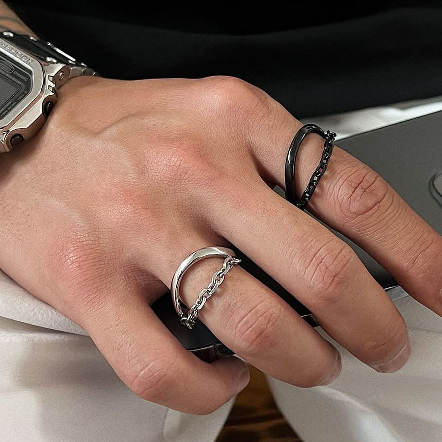DOUBLE LAYER RING - SILVER - Boujisphere