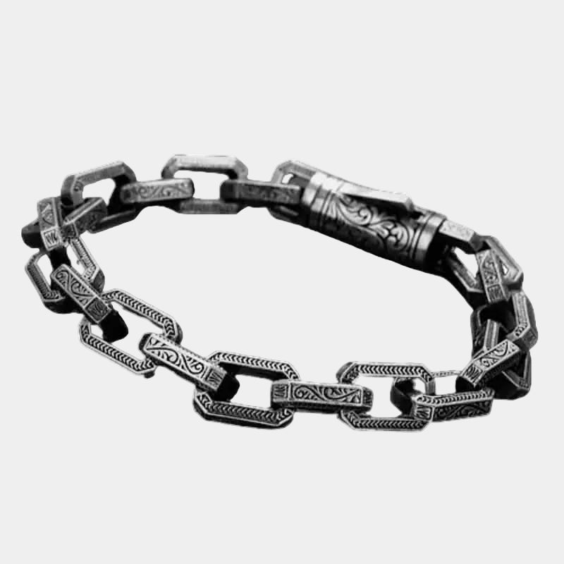 EMBOSSED ANCHOR BRACELET - SILVER - Boujisphere