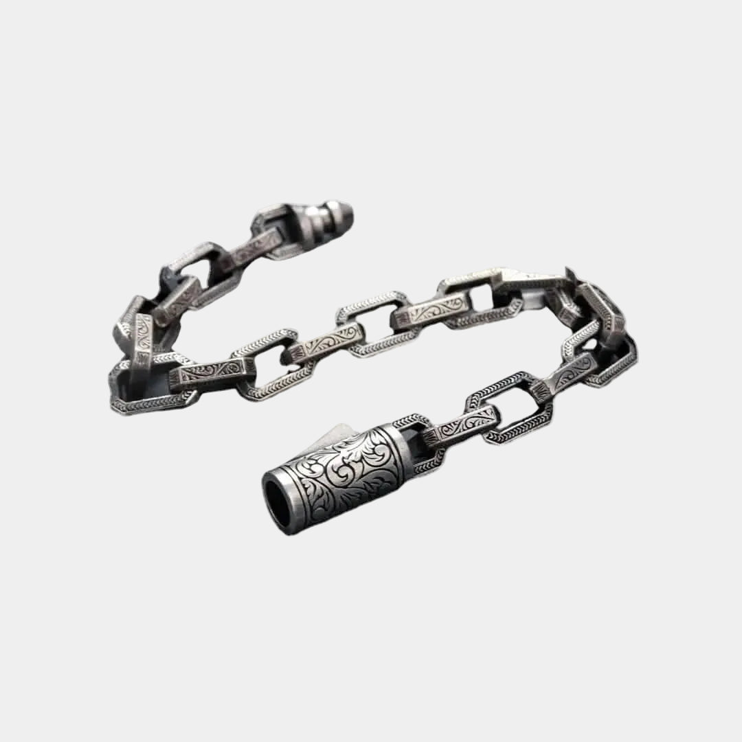 EMBOSSED ANCHOR BRACELET - SILVER - Boujisphere