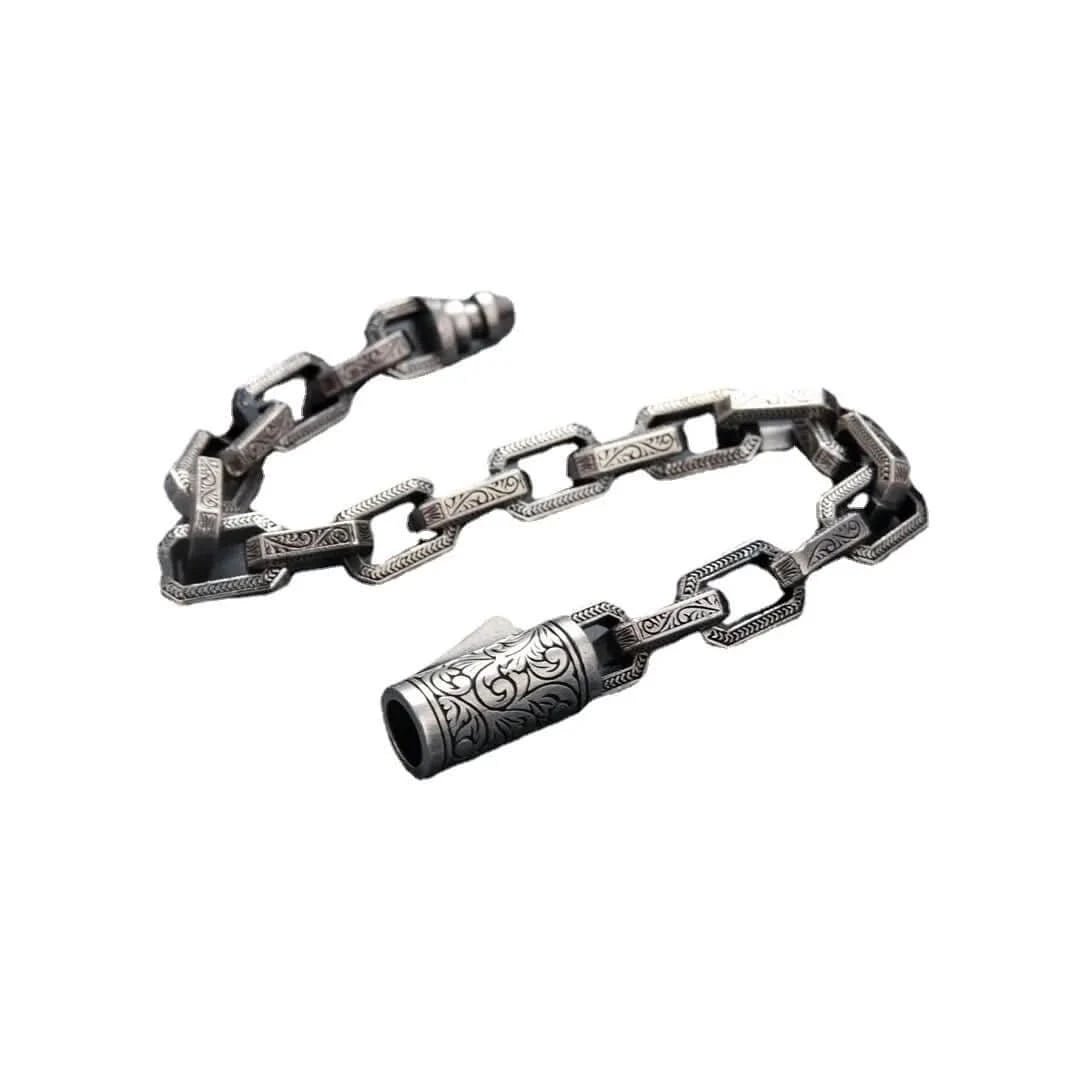 EMBOSSED ANCHOR BRACELET - SILVER - Boujisphere