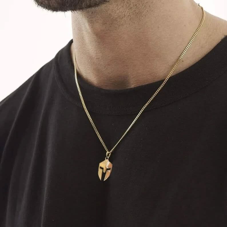 SPARTAN HELMET NECKLACE - GOLD