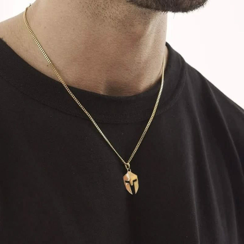 SPARTAN HELMET NECKLACE - GOLD