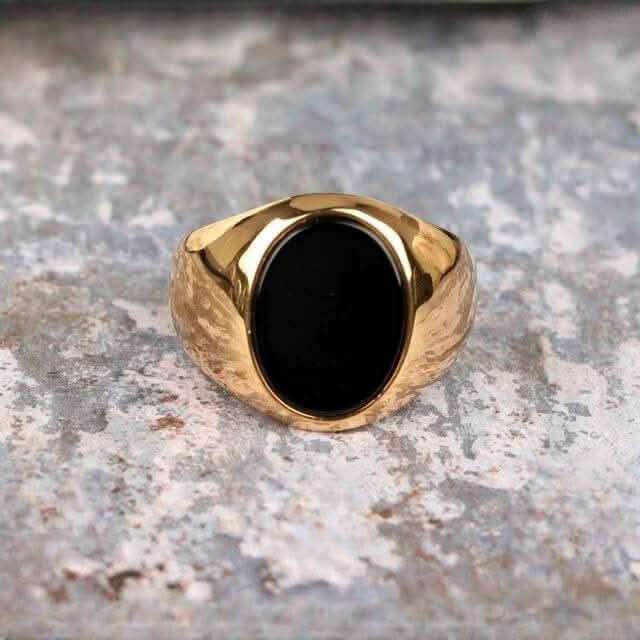 OVAL AGATE RING - GOLD - Boujisphere