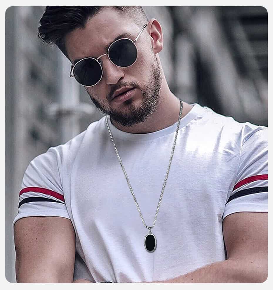 OVAL NECKLACE – BLACK - Boujisphere