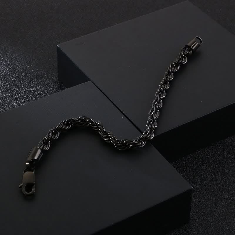 TWIST CHAIN BRACELET - BLACK - Boujisphere