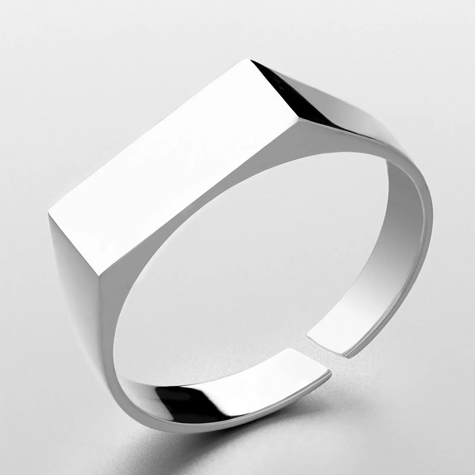 RECTANGLE SIGNET RING - SILVER