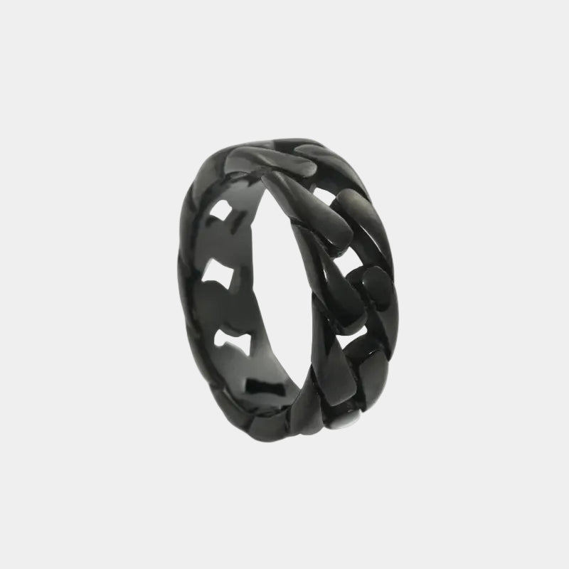 BOUJISPHERE - FLAT LINK CHAIN RING - BLACK