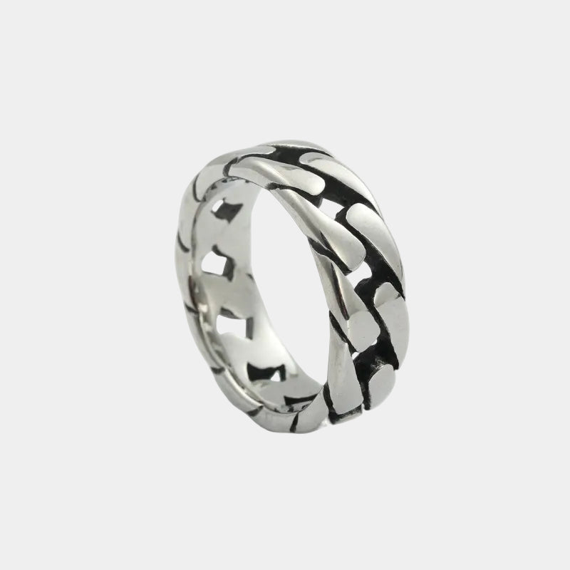 BOUJISPHERE - FLAT LINK CHAIN RING - SILVER