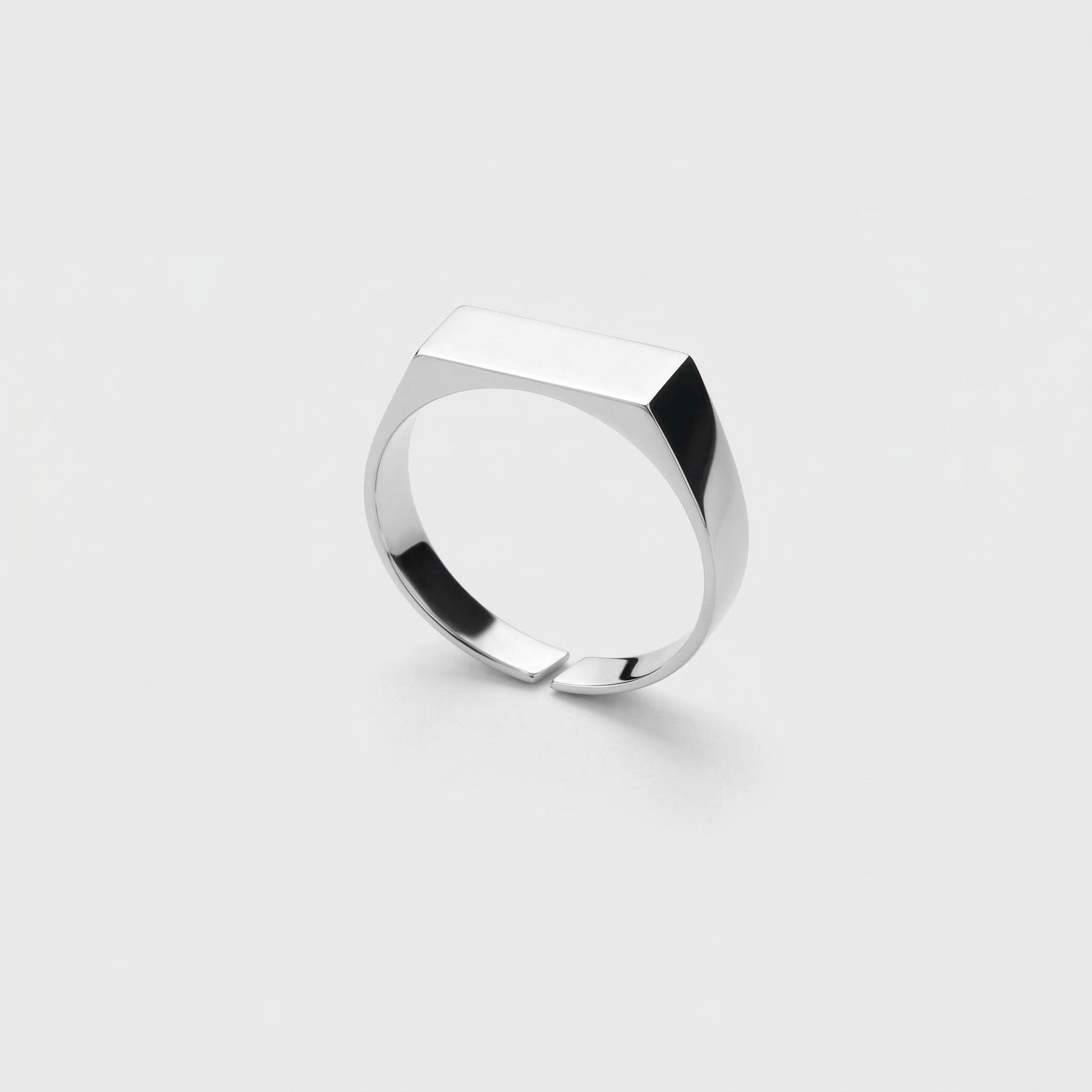 BOUJISPHERE - RECTANGLE SIGNET RING - SILVER