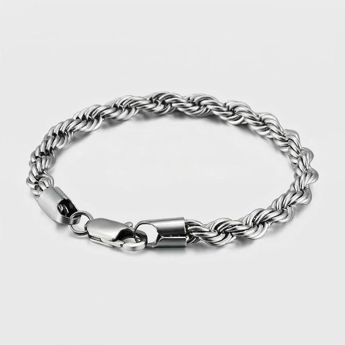 Twist Chain Bracelet – Men's Silver Titanium | Boujisphere