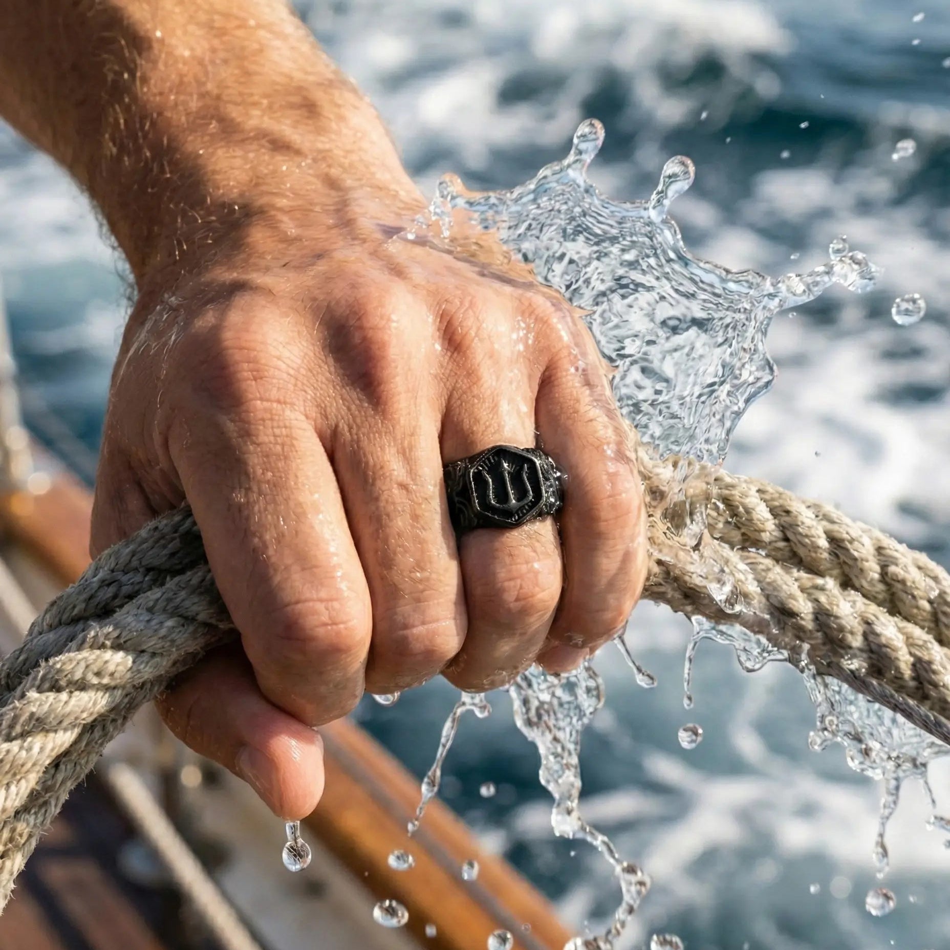 POSEIDON RING - BLACK