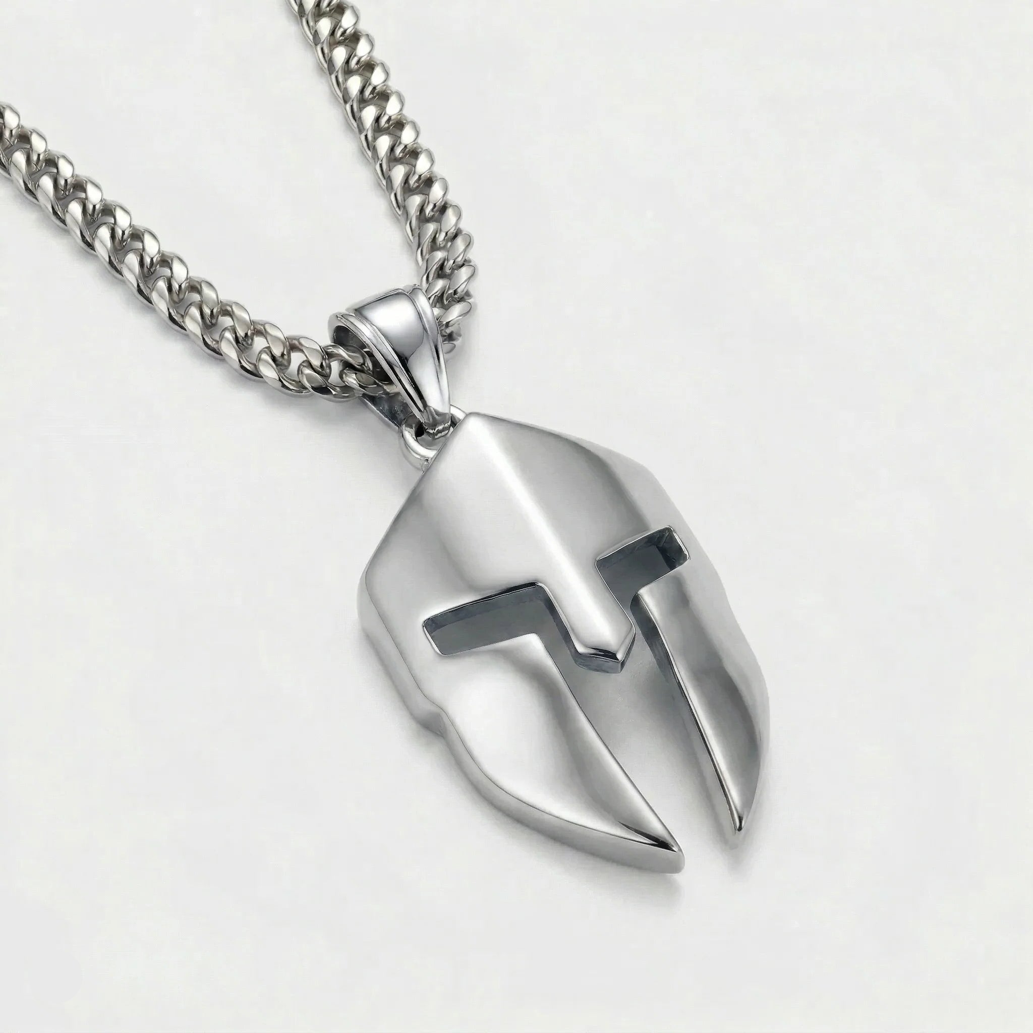 SPARTAN HELMET NECKLACE - SILVER