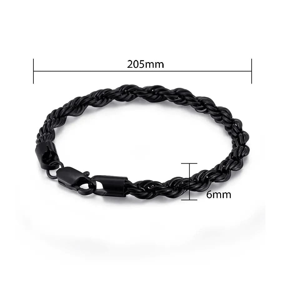 TWIST CHAIN BRACELET - BLACK - Boujisphere